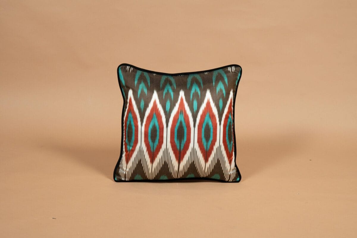 Coussin Ikat Turquoise