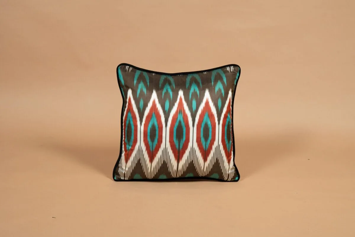 Coussin Ikat Turquoise